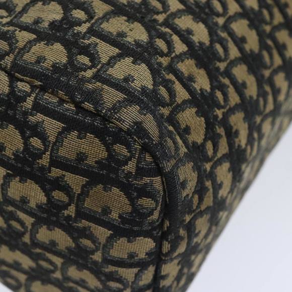 Christian Dior Trotter Canvas Hand Bag Navy Gold Auth 93865 - Picture 14 of 16